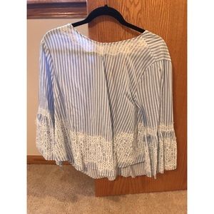 ZARA shirt with embroidery and bell sleeves